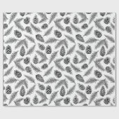 Pinecone und Tannenbaum Weihnachtsmuster. Winter Geschenkpapier (Flach)