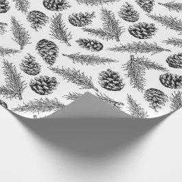Pinecone und Tannenbaum Weihnachtsmuster. Winter Geschenkpapier