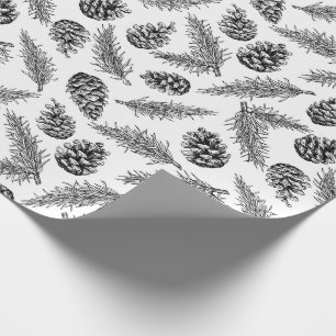Pinecone und Tannenbaum Weihnachtsmuster. Winter Geschenkpapier