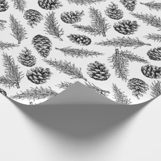 Pinecone und Tannenbaum Weihnachtsmuster. Winter Geschenkpapier