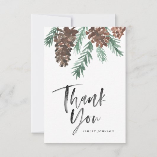 Pinecone Vielen Dank, dass Sie Script Flat Card Einladung (Vorderseite)
