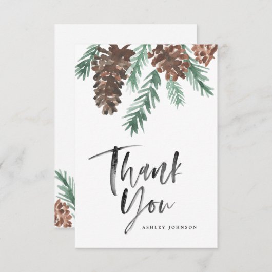 Pinecone Vielen Dank, dass Sie Script Flat Card Einladung (Vorne/Hinten)