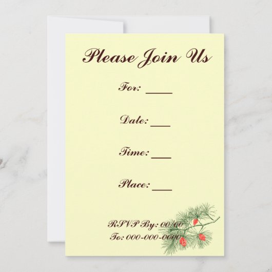 Pinecone Vintag Art Collection Einladung (Rückseite)