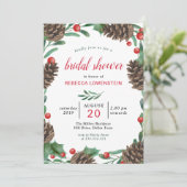 Pinecone | Weihnachts-Brautparty Einladung (Stehend Vorderseite)