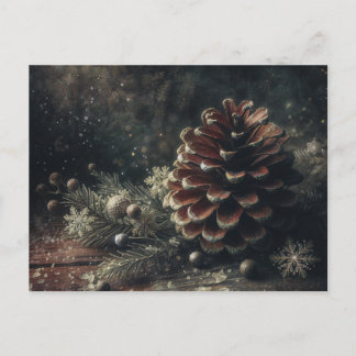 Pinecone Winter Art Postkarte
