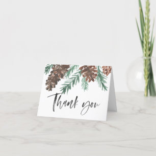 Pinecone Winter Danke, Pinecone Script   Geklappt Dankeskarte