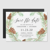 Pinecone Winter Rustic retten Magnet (Vorne/Hinten)