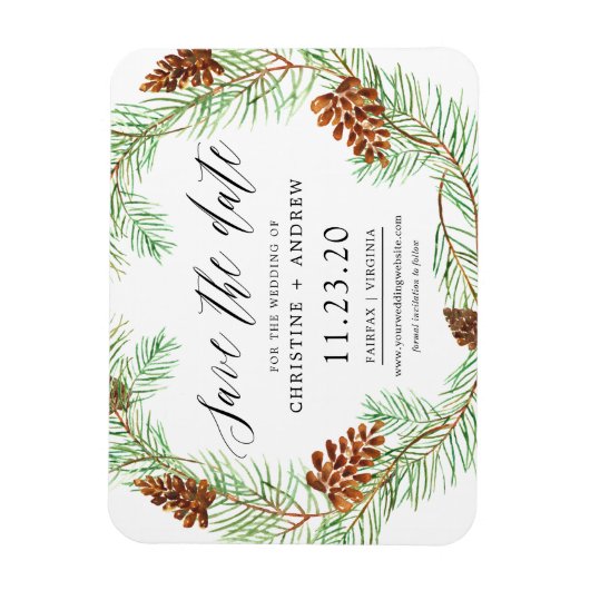 Pinecone Winter Rustic retten Magnet (Vertikal)