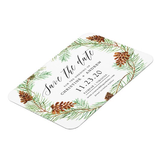 Pinecone Winter Rustic retten Magnet (Linke Seite)