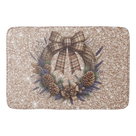 Pinecone Wreath Bath Mat Badematte (Vorderseite)