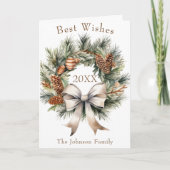 Pinecone Wreath Feiertagskarte (Vorderseite)