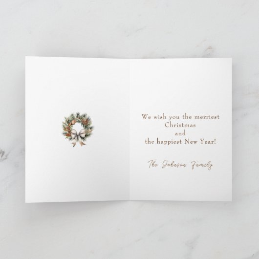 Pinecone Wreath Feiertagskarte (Innenseite)