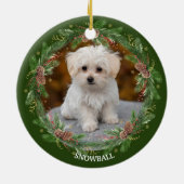 Pinecone Wreath Foto Keramik Ornament (Hinten)