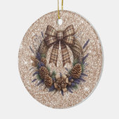 Pinecone Wreath Keramik Ornament (Links)