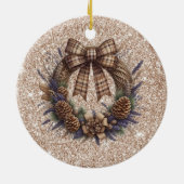Pinecone Wreath Keramik Ornament (Hinten)