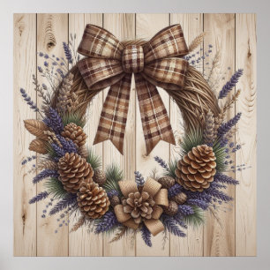 Pinecone Wreath Poster