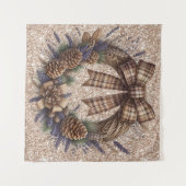 Pinecone Wreath Tapestry Wandteppich (Vorderseite (Horizontal))