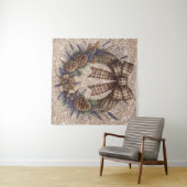 Pinecone Wreath Tapestry Wandteppich (Beispiel (Horizontal))