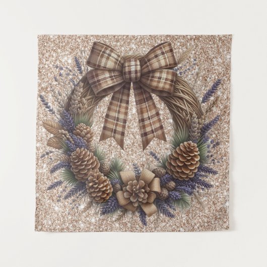 Pinecone Wreath Tapestry Wandteppich (Vorderseite)