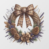 Pinecone Wreath Window Fensteraufkleber (Blatt)