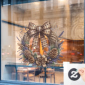 Pinecone Wreath Window Fensteraufkleber (Café-Fenster)