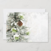 Pinecones an der Weihnachtsweihnachtsfeier im Schn Einladung (Rückseite)