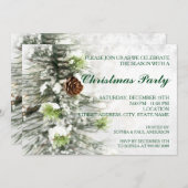 Pinecones an der Weihnachtsweihnachtsfeier im Schn Einladung (Vorne/Hinten)