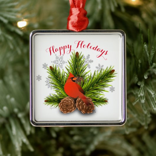 Pinecones and Kardinal Bird Weihnachtsschmuck (Baum)