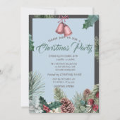 Pinecones Bell Snow Company Weihnachts-Party Einladung (Vorderseite)