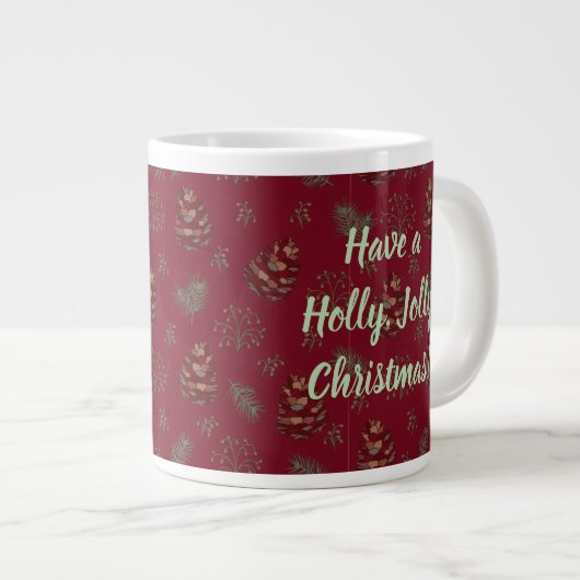 Pinecones & Berries Holly Jolly Jumbo-Tasse (Vorderseite Rechts)