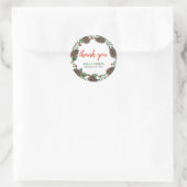 Pinecones Berry Christmas | Hochzeit Danke Runder Aufkleber (Tasche)