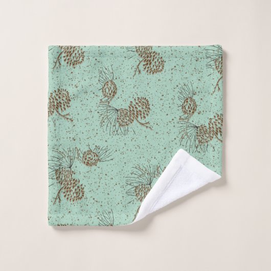 Pinecones Cabin Badhandtuch Set (Waschlappen)