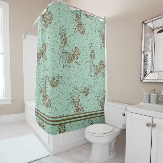 Pinecones Cabin Duschvorhang (Beispiel)