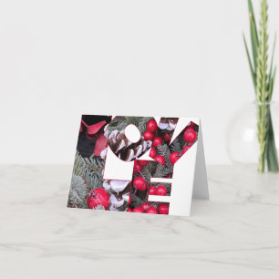 Pinecones Evergreens Red Berries Liebe Dankeskarte