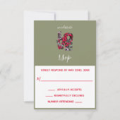 Pinecones Evergreens Red Berries LIEBE RSVP-Karte RSVP Karte (Vorderseite)