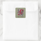 Pinecones Evergreens Red Berries Square Sticker (Tasche)