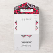 Pinecones Evergreens Red Berries Wedding All In One Einladung (Außenbereich)