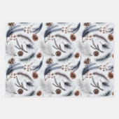 Pinecones Festlicher Winter oder Weihnachten Botan Geschenkpapier Set (Vorderseite 2)