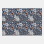 Pinecones Festlicher Winter oder Weihnachten Botan Geschenkpapier Set (Vorderseite)