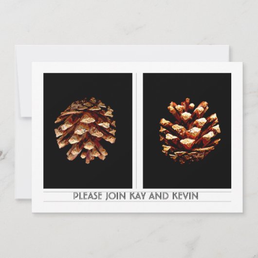 Pinecones Hochzeit laden Einladung (Vorderseite)