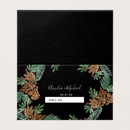 Pinecones Hochzeitssitze (Außenseite Aufgefaltet)