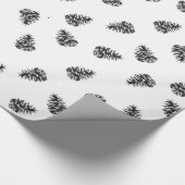 Pinecones in Schwarz und Weiß Geschenkpapier (Ecke)