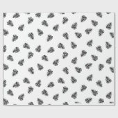 Pinecones in Schwarz und Weiß Geschenkpapier (Flach)