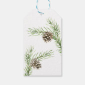 Pinecones mit Bow, Winter, Urlaub, Weihnachten Geschenkanhänger (Rückseite)