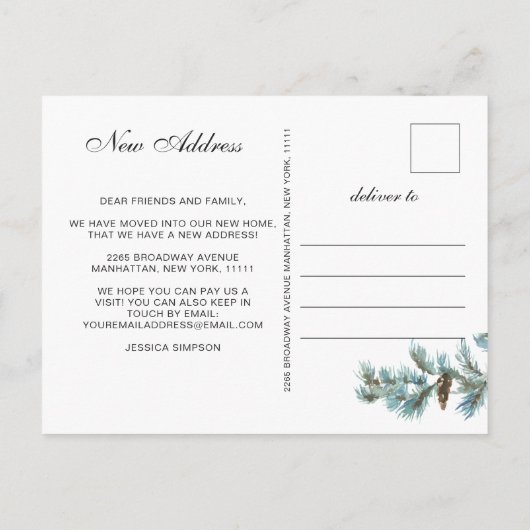 Pinecones Moving Announcement Postkarte (Rückseite)