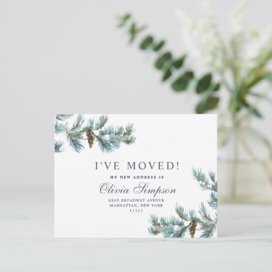 Pinecones Moving Announcement Postkarte (Stehend Vorderseite)