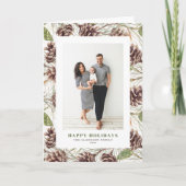 Pinecones Muster Foto Feiertagskarte (Vorderseite)