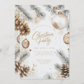 Pinecones Ornamente Modernes Boho Weihnachten Einladung (Vorne/Hinten)