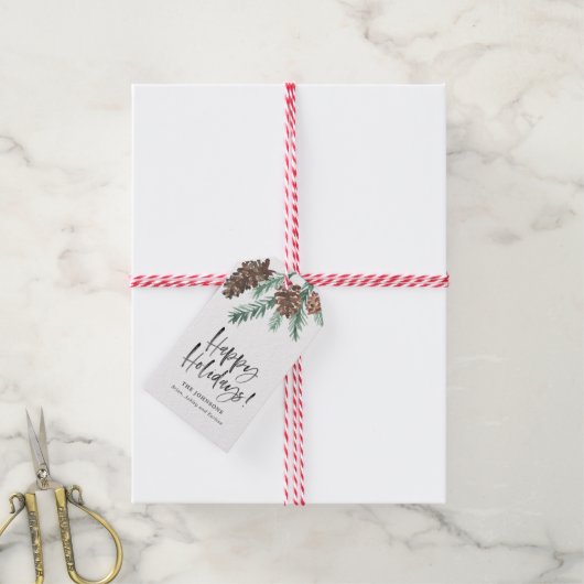 Pinecones Pinecones Pinecones Pinselstriche Skript Geschenkanhänger (Mit Garn)