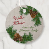 Pinecones Pinecones Pinselnäedles Branchen Kranz Geschenkanhänger (Rückseite)